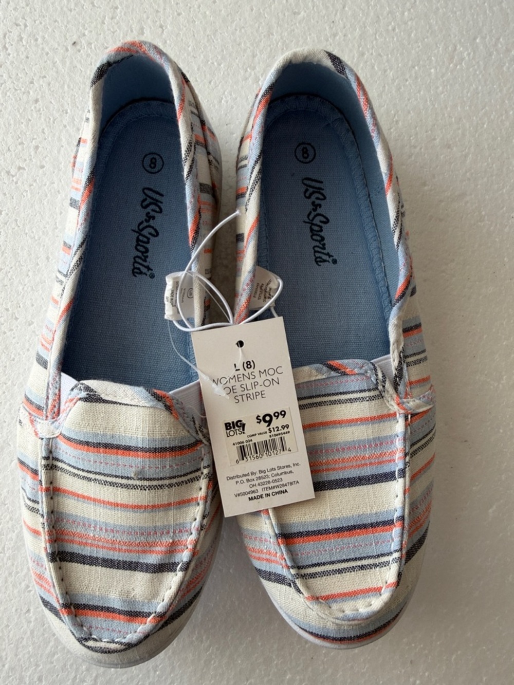 US SPORTS WOMEN MOC TOE Slip-On Moccasin - Multi-Stripe